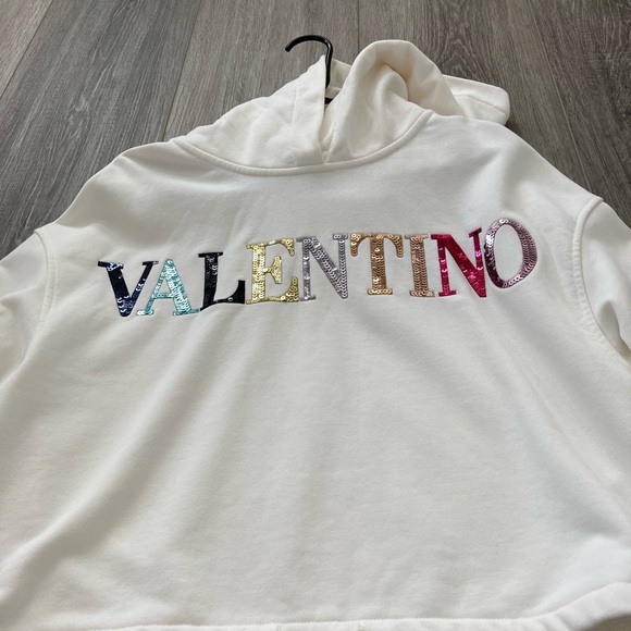 Valentino White Hoodie with Colorful Lettering - Picture 2 of 3